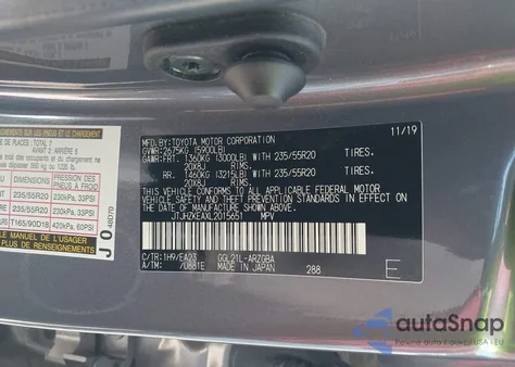 2020 Lexus Rx 350L z USA, uszkodzony, nr VIN JTJHZKEAXL2015651